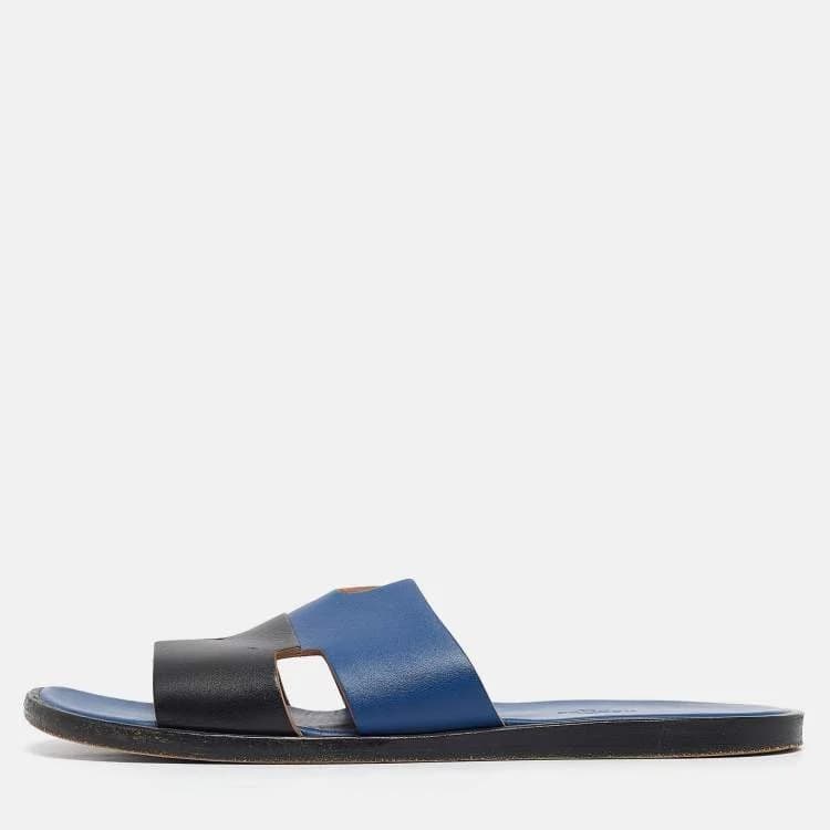 Hermès Izmir sandals, blue with black
