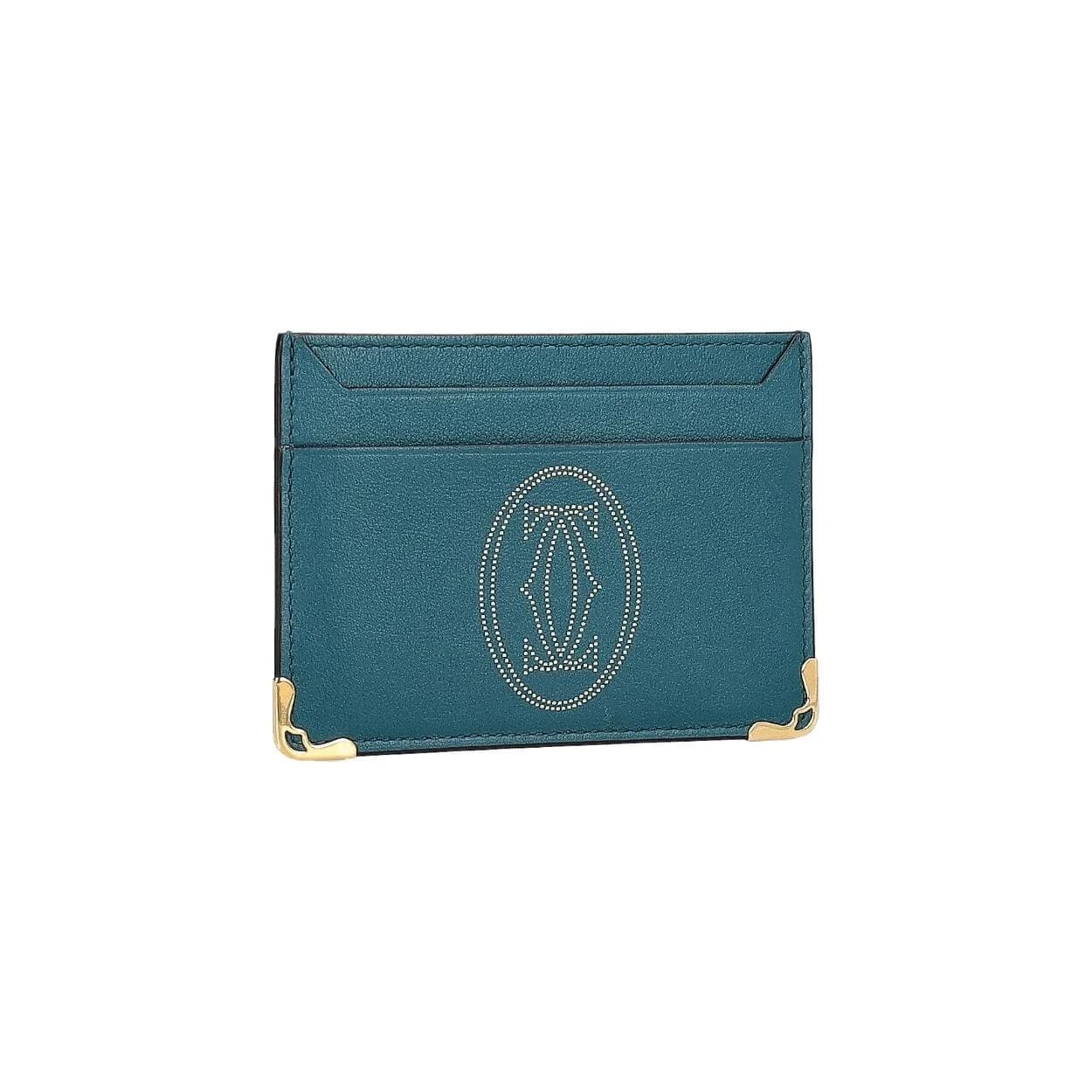 Cartier Must card holder, turquoise marquetry