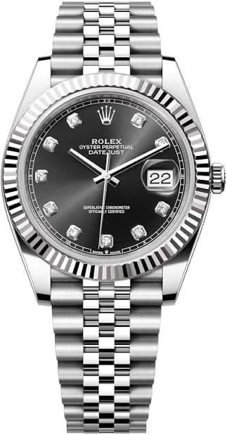 Rolex Datejust 41, black dial, diamond