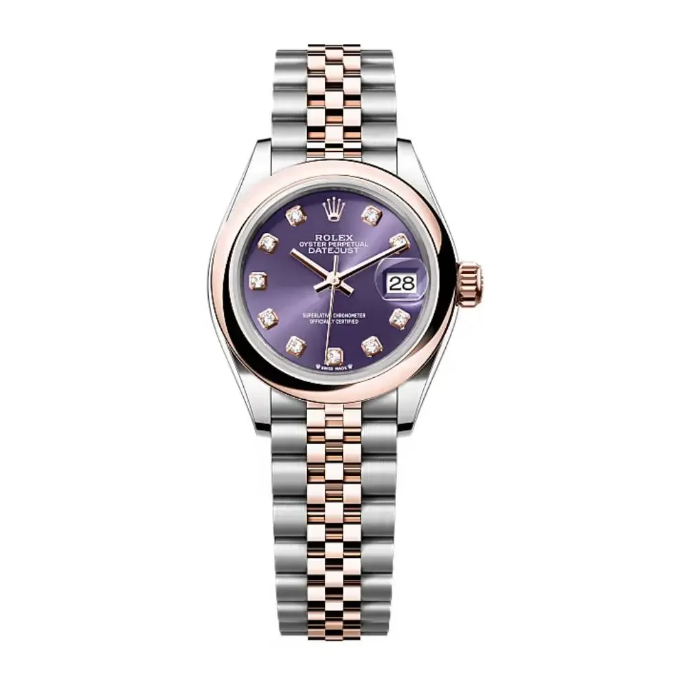 Rolex Datejust 28, purple dial, diamond