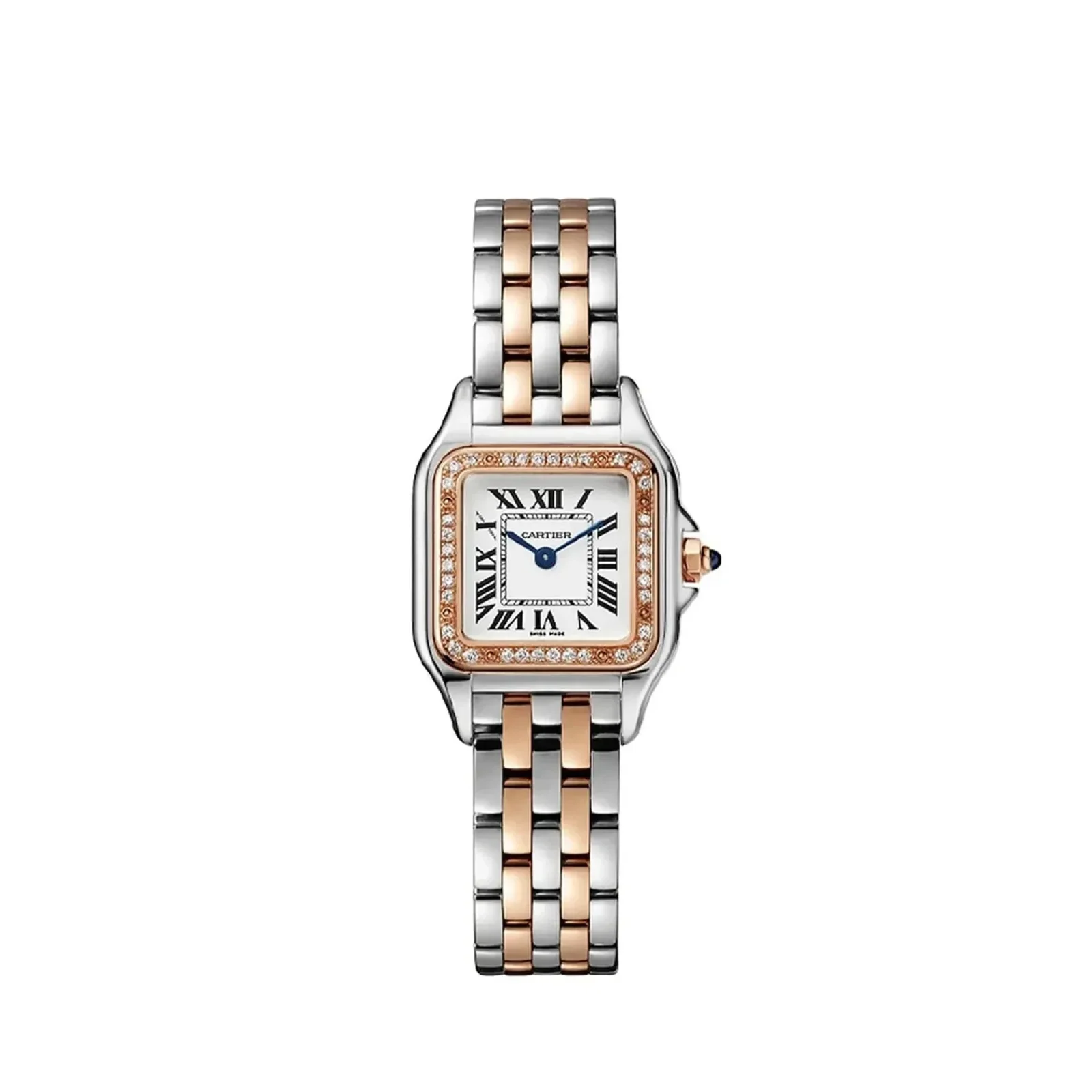 Cartier Panthère, small, rose gold and steel, diamond