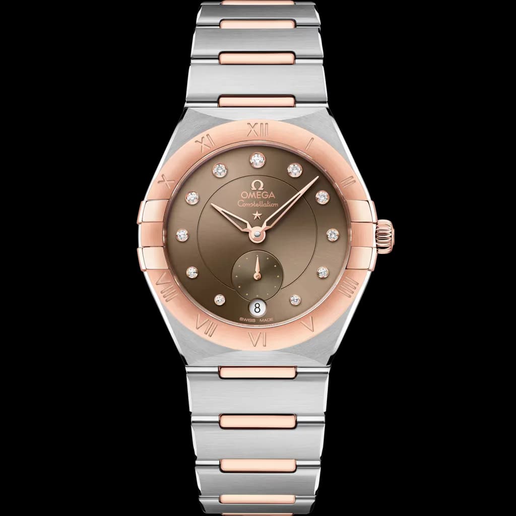 Omega Constellation, 34 mm, steel and rose gold, chocolate