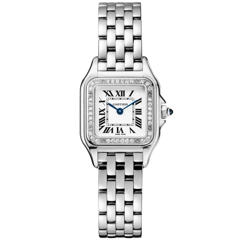 Cartier Panthère, small, steel and diamond