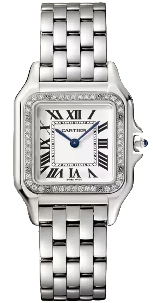 Cartier Panthère, small, steel and diamonds