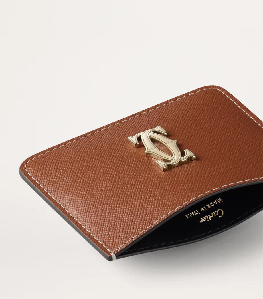 Cartier Card holder, dotted yellow