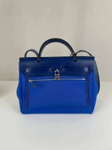 Hermès Herbag 31, dark blue, gold hardware