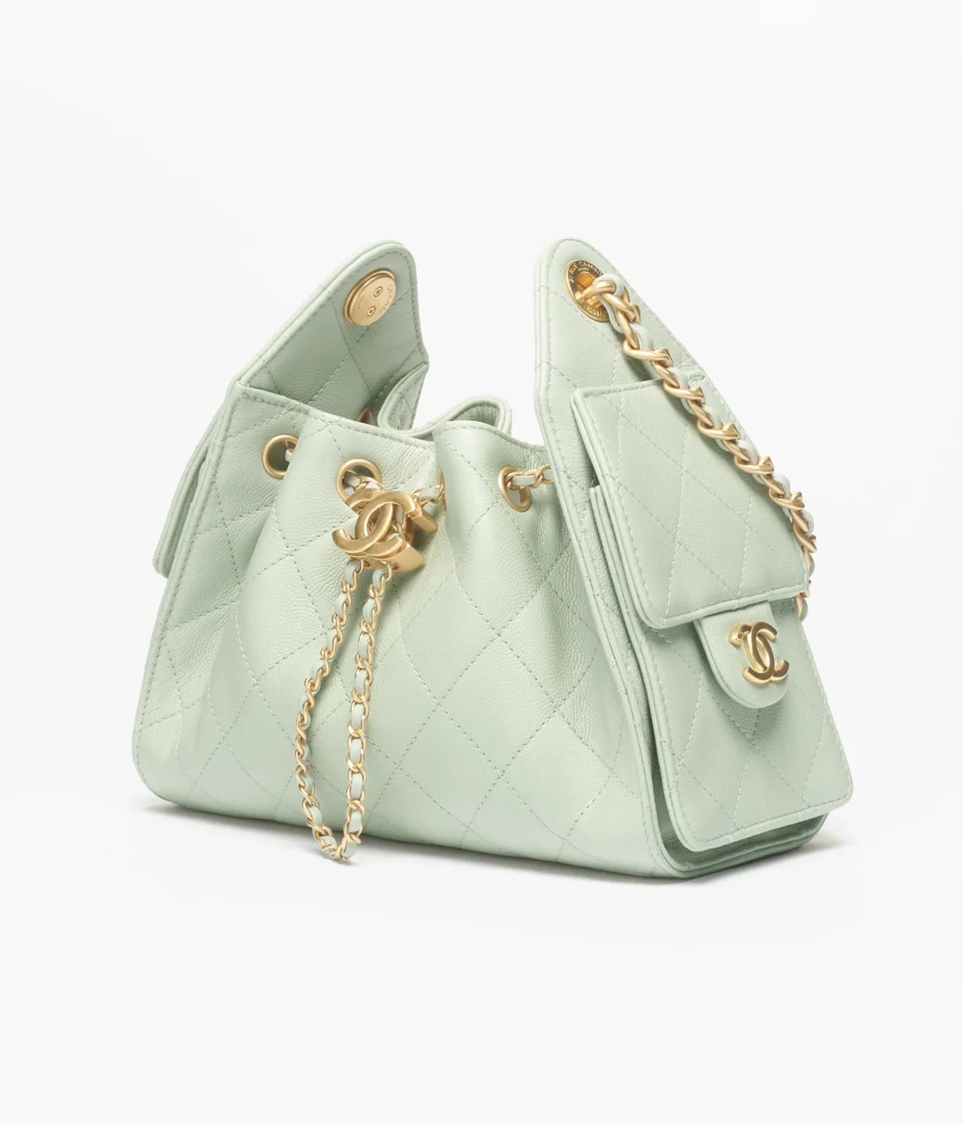 Chanel Small 25 bag, light green