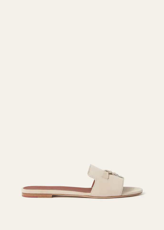 Loro Piana Summer Charm flat mule, raw cashmere
